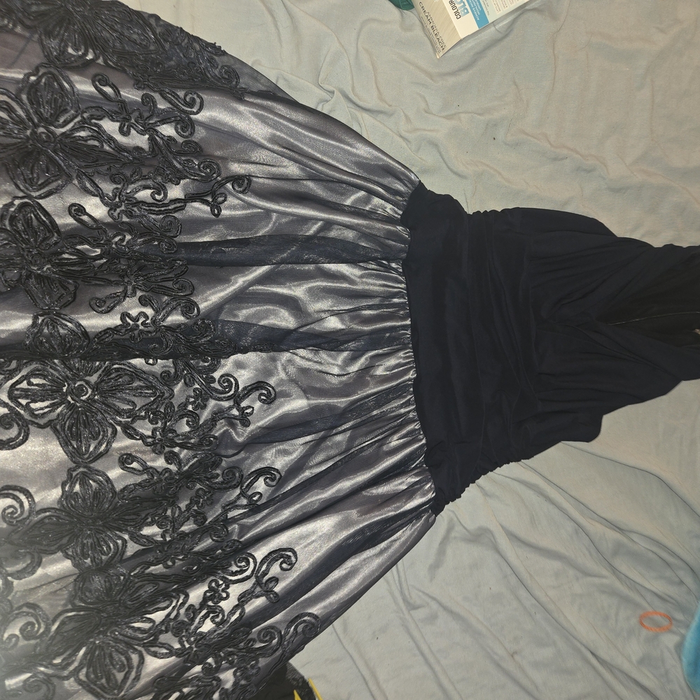 Elegant Black and Gray Evening Dress